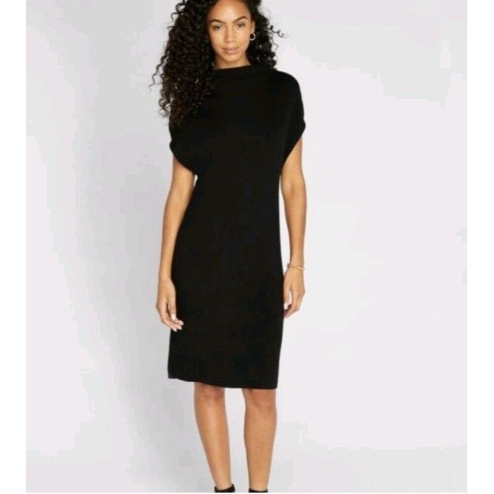 Club Monaco Abhy Sweater Dress Women's Black Sleeveless Turtleneck Size XS Wool
